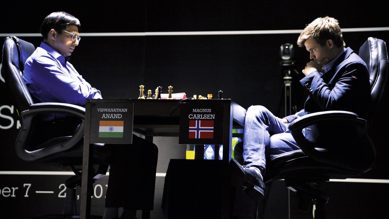 Magnus Carlsen forsvarer VM-tittelen mot Vishy Anand i Sotsji 2014. Foto: Mads Nyborg Støstad