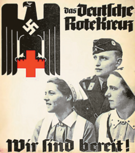 Vi er forberedt! Verveplakat som viser nazistenes jerngrep om Det tyske Røde Kors.