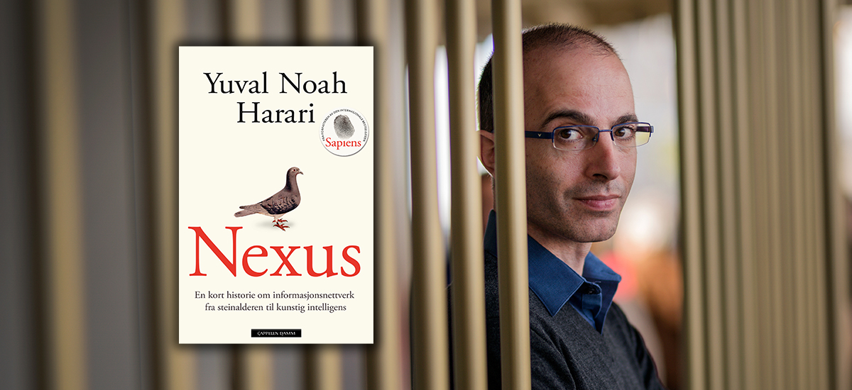 Bilde Av Harari og hans nye bok Nexus